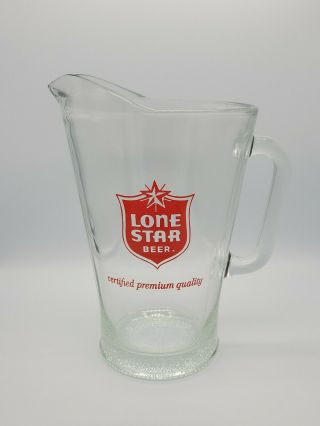 Vintage Lone Star Beer Glass Pitcher