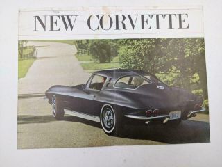 1963 Chevrolet Chevy Corvette Sting Ray Dealer Sales Showroom Brochure - Roadster