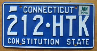Connecticut 1995 License Plate Quality 212 - Htk