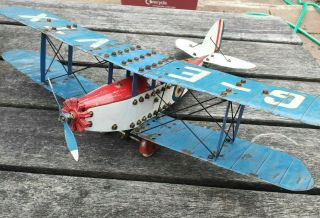 Meccano Constructor Biplane With Taxi And Propeller,  Fantastic Example.