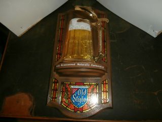 Vintage Heilemans Old Style Beer Sign Bubbler Bar Sign Not Tin,  Not Lighted