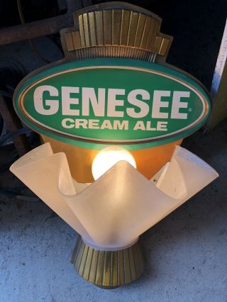 1960s Genesee Beer Cream Ale Wall Sconce Lamp Sign Beer Light Rare