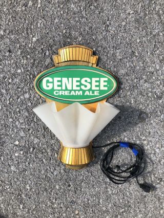 1960s Genesee Beer Cream Ale Wall Sconce Lamp Sign Beer Light Rare 2
