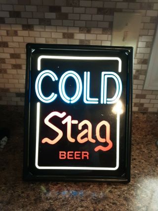 Vintage Rare Stag Beer Light Liquor Great Bar Sign