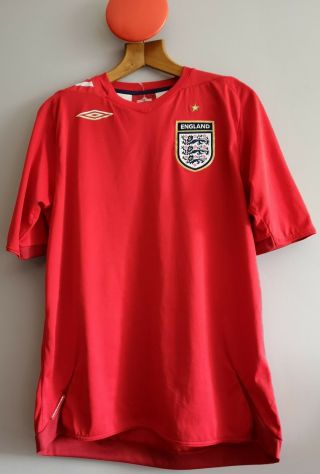 England Football Shirt Red Official Umbro Vintage 2006 - 2008 Unworn Nwot L & Xl