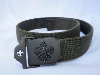 Offical Bsa Boy Scout Uniform Sm 32” Belt Strap W/ Metal Buckle