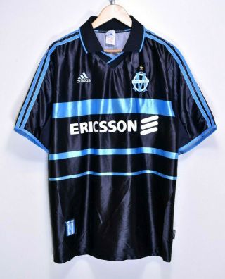 Adidas Olympique De Marseille 1999/2000 Vintage Football Soccer Shirt Jersey Xl