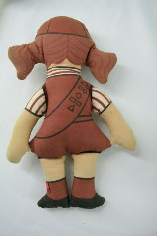 Vintage Cloth Stuffed Brownie Girl Scout Doll 11 1/2 