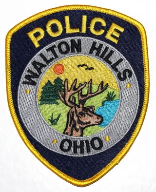 Walton Hills Ohio Oh Sheriff Police Patch Deer Stag Lake Sun