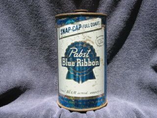 Pabst Blue Ribbon Quart Cone Top Can Opening Instructions Wisconsin Beer
