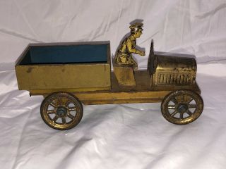 Early German Penny Toy (?) Tin Litho Truck With Driver Fischer?