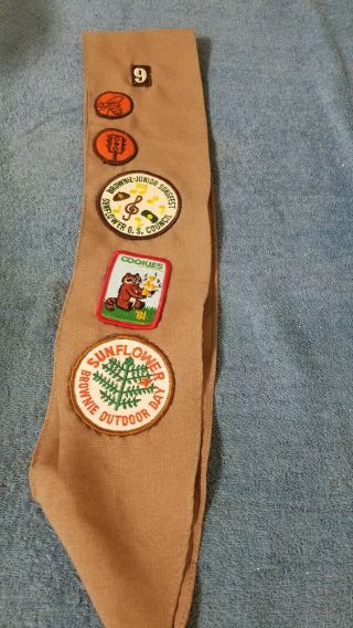 Vintage 1980s Girl Scout Brownie Sash With Patches
