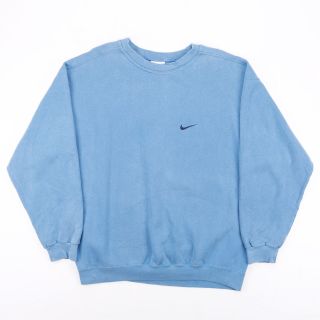 Vintage Nike Swoosh Blue 90s Pullover Sweatshirt Mens L