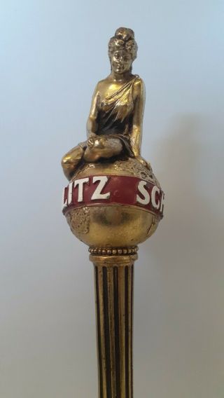 Vintage Schlitz Lady On The Earth Gold Globe Goddess Beer Tap Handle 1970s 12 " Z