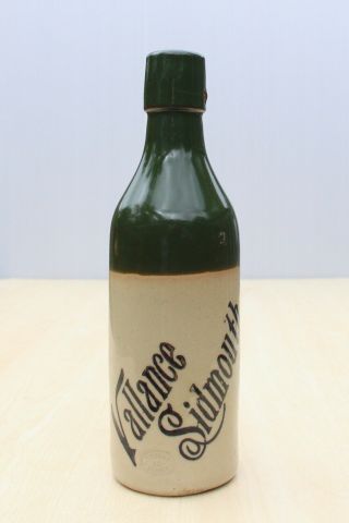 Vintage C1900s Vallance Sidmouth Devon Green Top Stone Ginger Beer Bottle