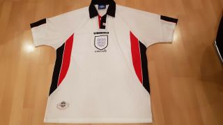 England International Umbro World Cup 9798 Home Football Retro Vintage Shirt Xl