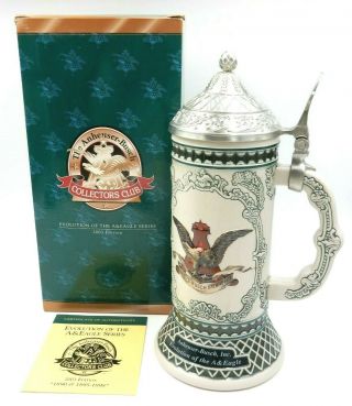 Anheuser - Busch Collectors Club " Evolution Of The A&eagle Serie " Cb26 Stein W/coa