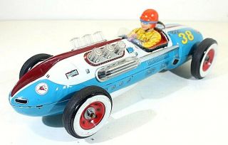 Masudaya/modern Toys " Champion Racer " Car Battery Op.  Vtg,  Tin,  Japan