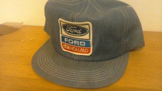 Vintage K - Products Ford Holland Tractor Patch Denim Snapback Trucker Hat