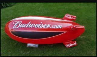 Budweiser Inflatable 6 Ft.  Blow Up Blimp In Package W/ Hooks Beer Mancave