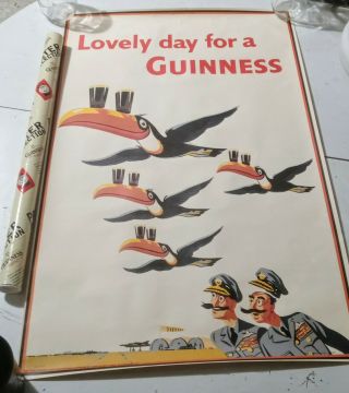 Vintage 1955 Guinness Beer " Lovely Day For A Guinness " Poster No.  10 John Gilroy