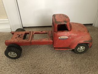 Vintage Pressed Steel Tonka Toys Red Semi Tractor Trailer Truck Cab Only Usa
