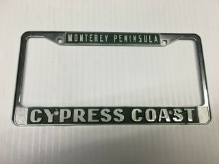 Monterey Peninsula Cypress Coast Dealership Chrome Metal License Plate Frame