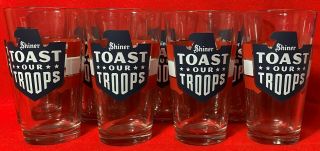 8 Shiner Beer Pint Glass Boot Camp Toast Our Troops Texas Us Armed Forces