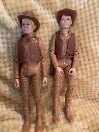 Vintage 1960s Marx Toys Johnny West Action Figure Dolls Jay & Jamie