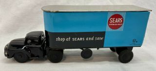 Marx Linemar Japan Tin Litho Sears & Roebuck Toy Friction Truck & Trailer,