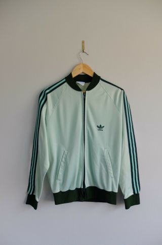 Vintage Adidas Tracksuit Jacket Trefoil 70s/80s M Keyrolan Made In Usa Green