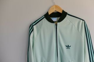 Vintage Adidas tracksuit jacket trefoil 70s/80s M Keyrolan Made in USA Green 2