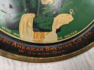 Vintage Beer Tray Cincinnati Cream Ale Windsor Ontario Handsome Waiter 1940 ' s 3