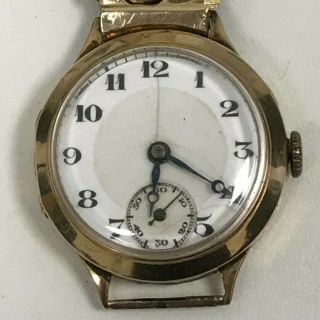 Vintage 375 9ct Yellow Gold Ladies Watch Hallmarked 15 Jewels Swiss Made 17.  39g