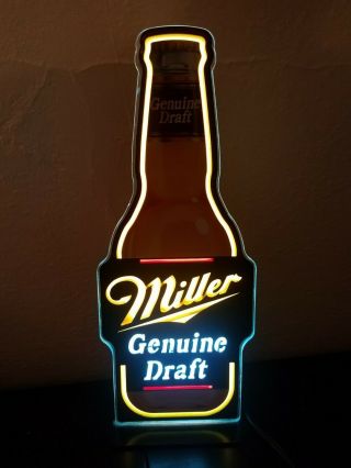 Miller Draft Mgd Beer Bottle 16 " Light Up Display