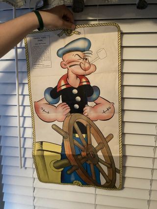 1937 Popeye Party Game “Where ' s Me Pipe” Whitman w/ Box Pin The Pipe on Sailor. 2