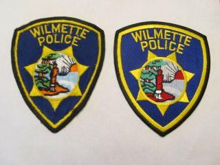 Illinois Wilmette Police Patch Set Left Cheese Cloth Diff Seals