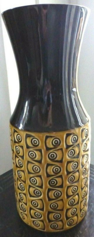 Hornsey Pottery John Clappison Fish Eye Vase Model 981 Height 29.  5cm Vintage 60s