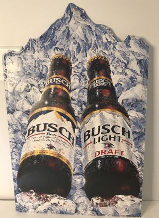 Busch/busch Light Large Metal Sign Beer Bottles Man Cave Decor