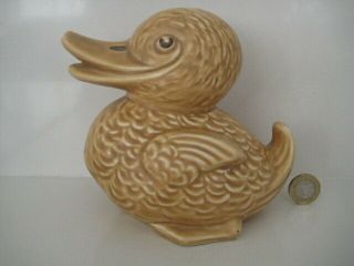 Vintage Sylvac 1492 Fawn Matt Large Size Art Deco Style Happy Duck Bird