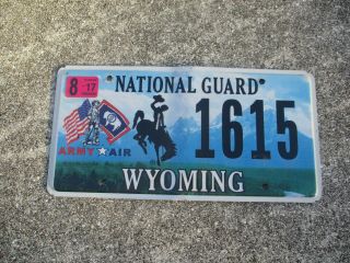 Wyoming 2017 Air National Guard License Plate 1615