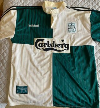 Vintage 1995 - 1996 Liverpool Adidas Away Shirt Jersey Top Size Xl