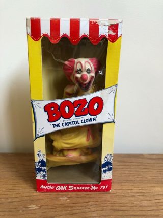 Vintage Bozo The Clown Oak Rubber Squeeze Toy 1950s
