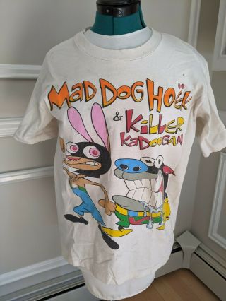 Ren Stimpy Nickelodeon T Shirt 1993 Vtg Mad Dog Hoek Killer Kadoogan 90