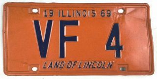 Illinois 1969 Vintage License Plate Classic Car Tag Low Number Man Cave Pub Gift