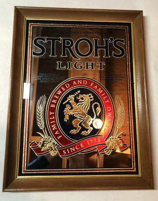 Vintage 1992 Stroh’s Light Beer Advertising Sign