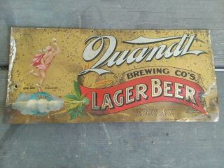Brass Brewery Sign - Quandt Brewing Co.  Troy,  Ny Pre Prohibition