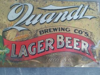 Brass brewery sign - Quandt brewing Co.  Troy,  NY pre prohibition 2