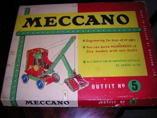Meccano Set - Outfit No.  5 - 1950`s - Vintage - Collectable - 95 Complete
