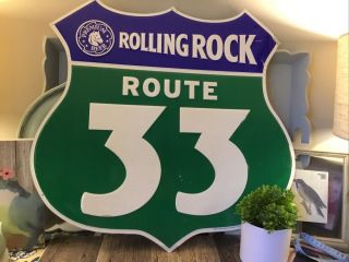 Rolling Rock Route " 33 " Metal Sign 20 " X 22 & 1/2 "